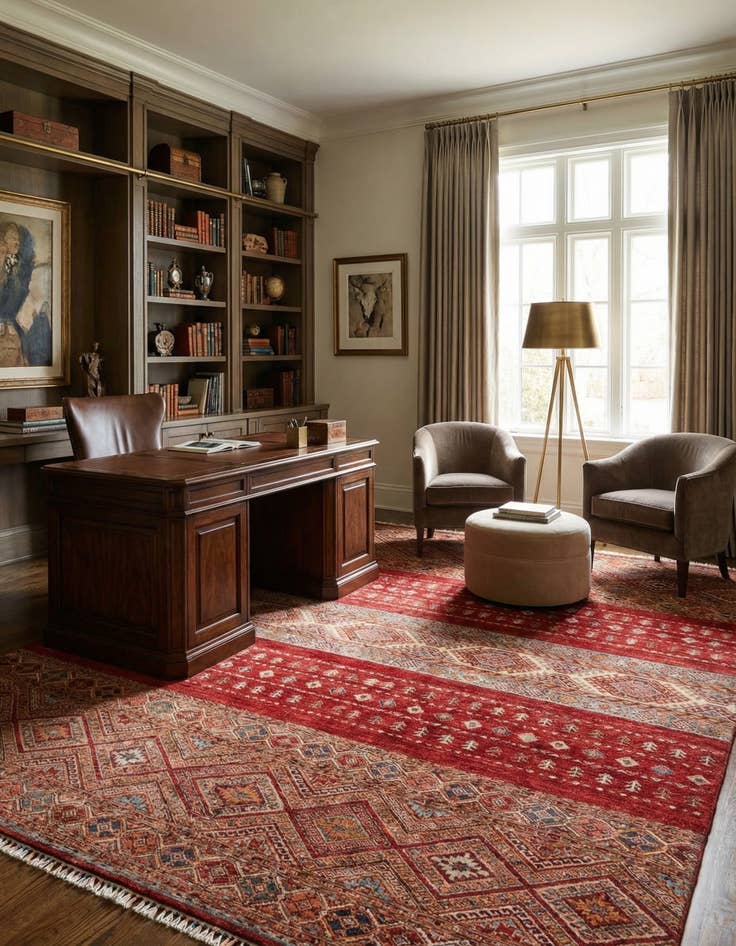 Detail image of 6' 10 x 9' 5  Hand Knotted Ariana Ziegler Rug