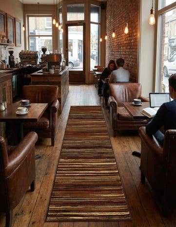 Beige Cafe Runner Rug