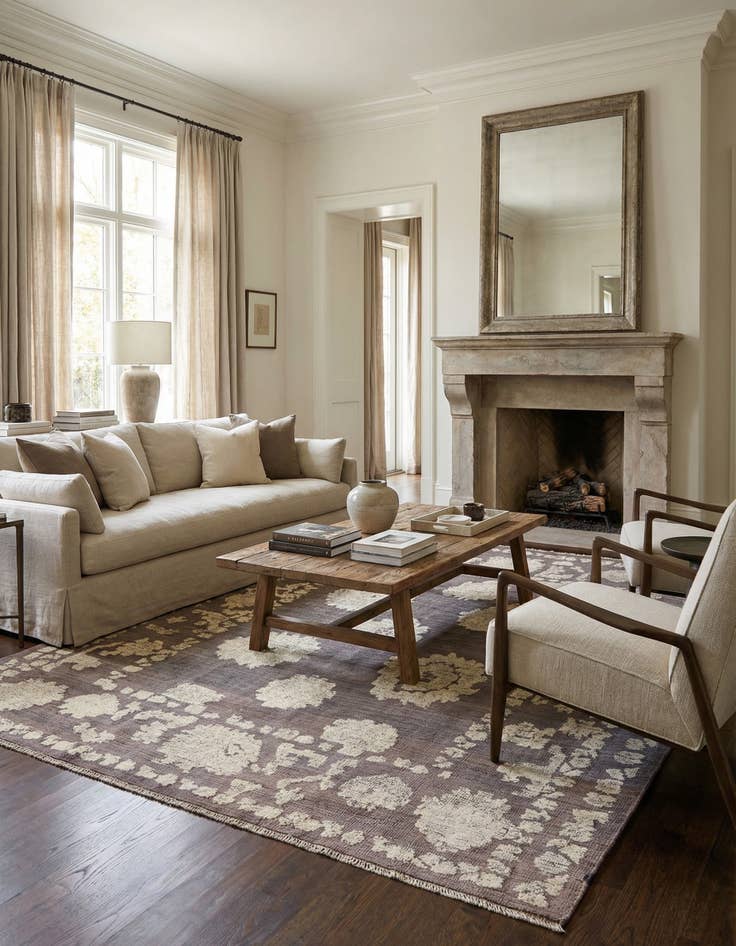 Detail image of  8' 2 x 10' 4  Hand Knotted Oushak Wool Rug