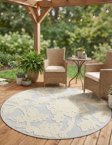 5' 3 x 5' 3 Easy-Clean Aruba Indoor / Outdoor Round Rug