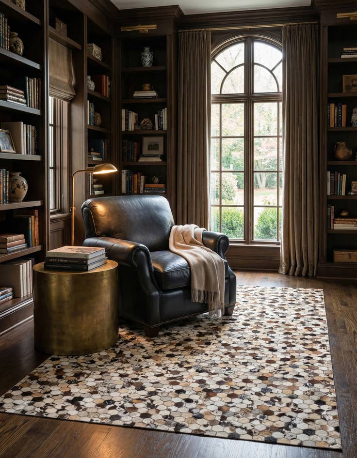 Detail image of  5' 2 x 8' 2 Cowhide Rug