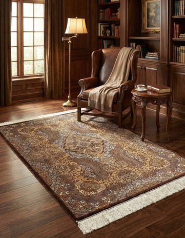 3' 5 x 5' Ghom Silk Rug