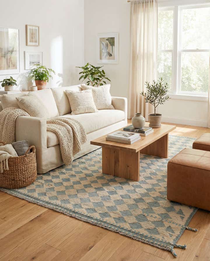 5' 3 x 7' Hand Knotted Moroccan Wool Rug