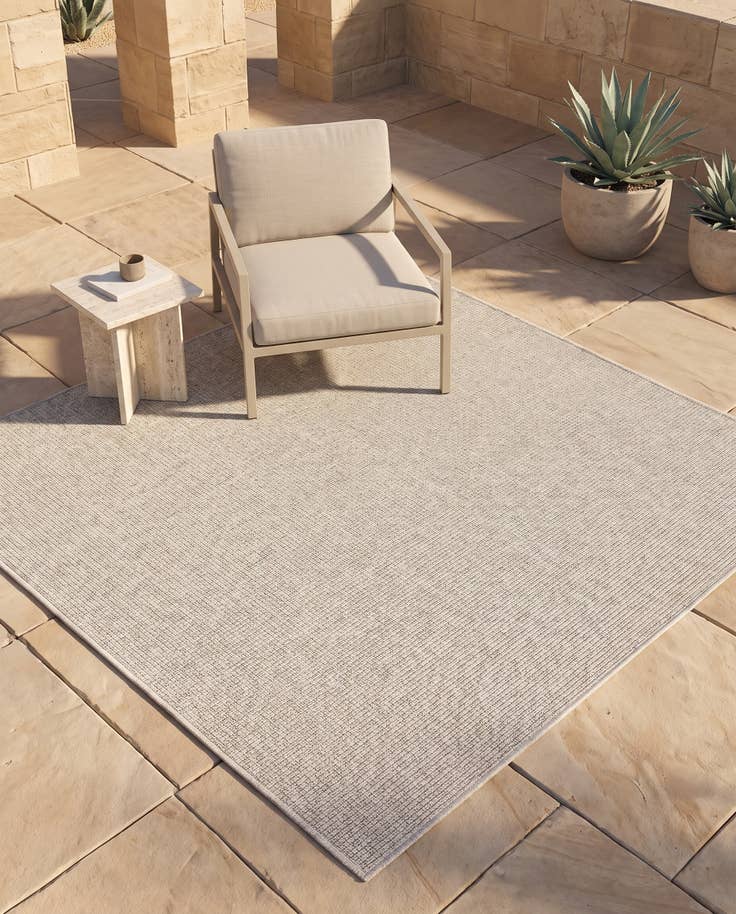 Detail image of 5' 3 x 5' 3 Easy-Clean Solid Indoor / Outdoor Square Rug