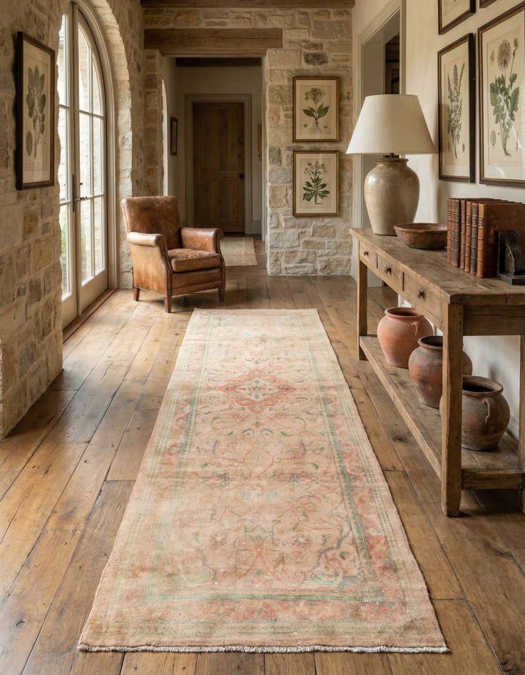 Detail image of 3' 2 x 10' 5  Hand Knotted Ultra Vintage Persian Wool Runner Rug