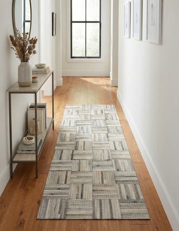 2' 2 x 6' 1 Cowhide Leather Runner Rug