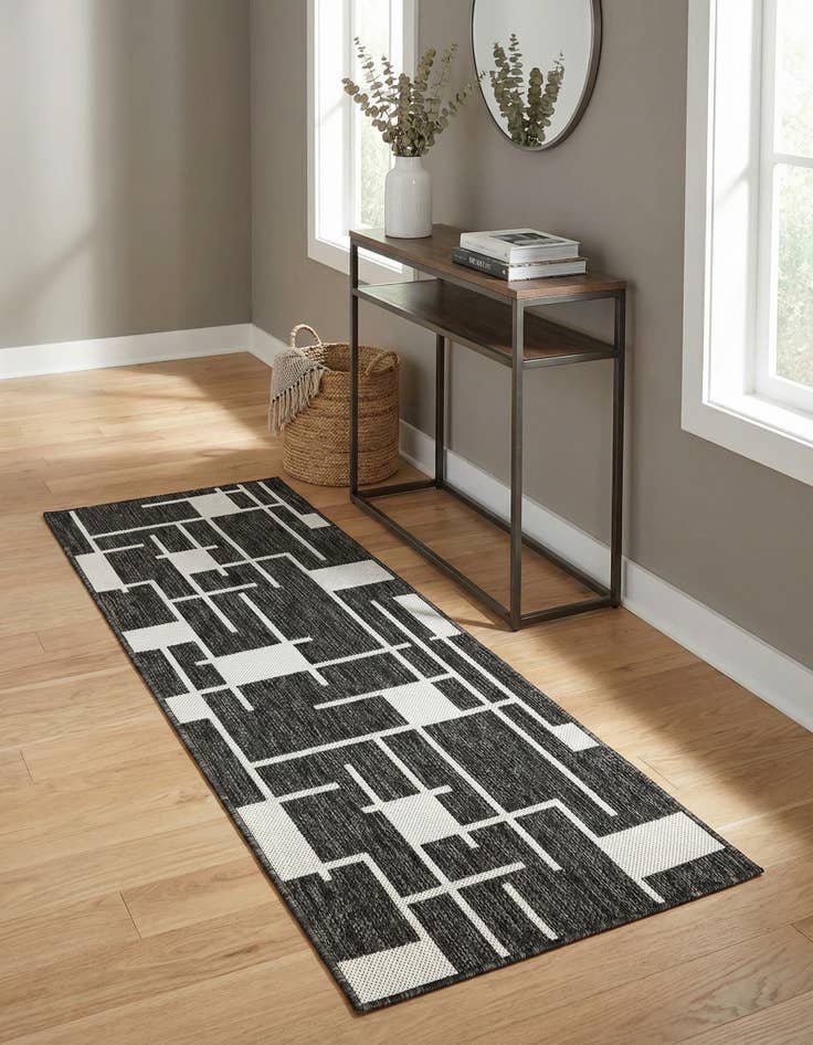 Detail image of  2' x 5' 3  Washable Modern Indoor / Outdoor Runner Rug