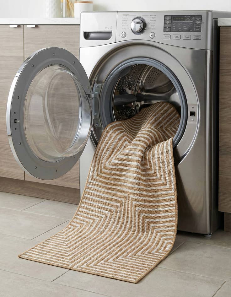 Detail image of 2' x 5' 3  Washable Modern Indoor / Outdoor Runner Rug