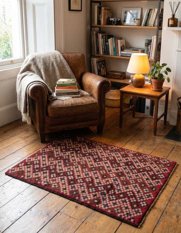 3' x 4' 6 Hand Knotted Balouch Persian Wool Rug