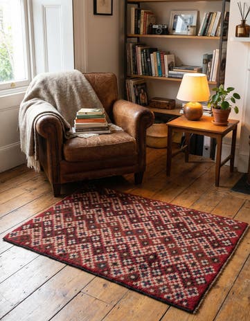 3' x 4' 6 Hand Knotted Balouch Persian Wool Rug
