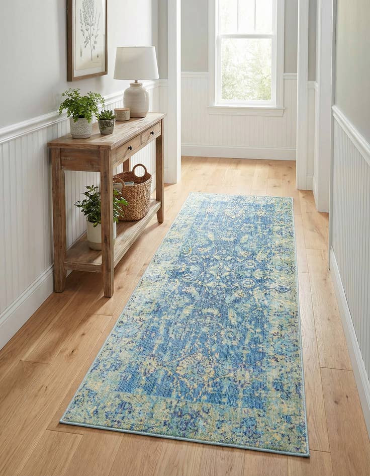 Detail image of 2' 3 x 6' Aqua Runner Rug