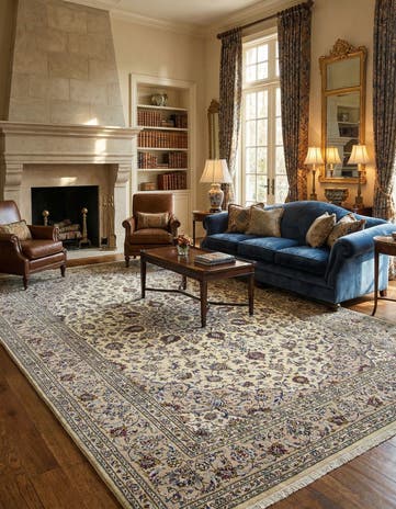 8' 1 x 11' 8 Hand Knotted Mashad Persian Wool Rug