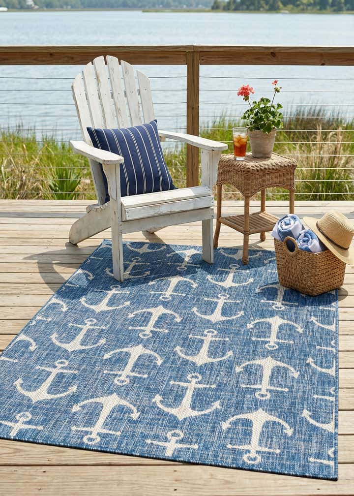 4' x 6' Easy-Clean Coastal Indoor / Outdoor Rug