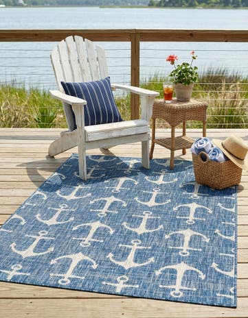 4' x 6' Easy-Clean Coastal Indoor / Outdoor Rug