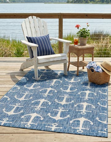 4' x 6' Easy-Clean Coastal Indoor / Outdoor Rug