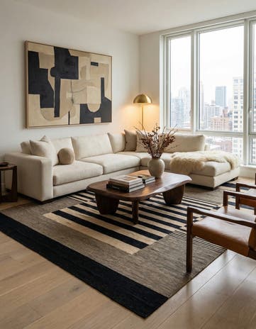 7' x 9' 9 Hand Woven Kilim Modern Wool Rug