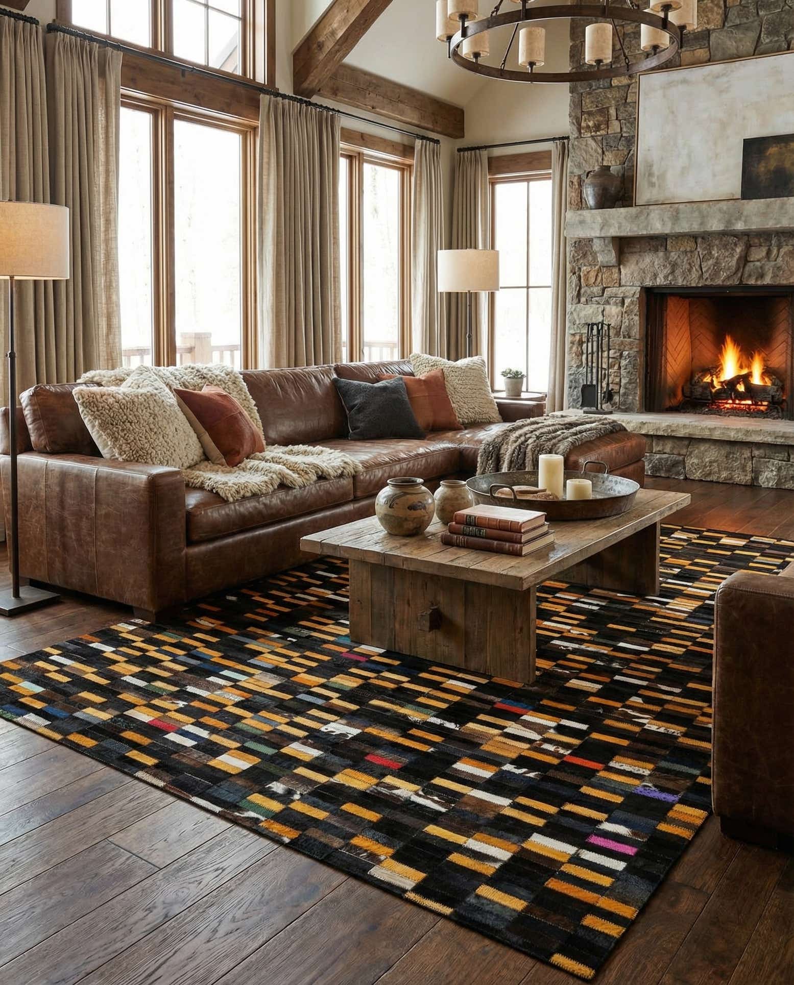 5' 2 x 8' Cowhide - Patchwork Rug