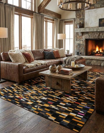 5' 2 x 8' Cowhide - Patchwork Rug