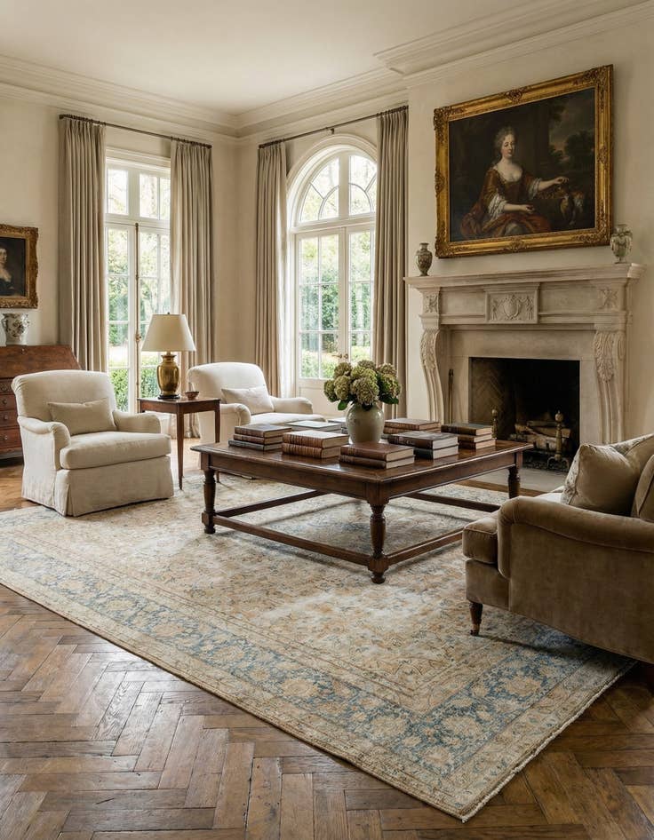 Detail image of 9' 10 x 13' 1 Vintage Royal Wool Rug