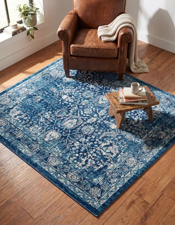 Navy Blue Stockholm Square Rug