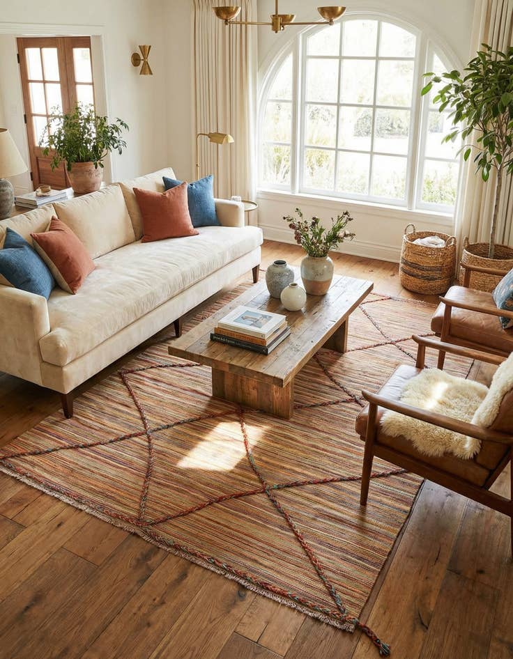 Detail image of 5' 9 x 7' 5 Hand Knotted Moroccan Wool Rug