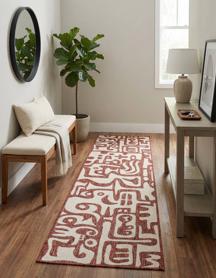 Detail image of  2' x 4'  Washable Modern Indoor / Outdoor Runner Rug