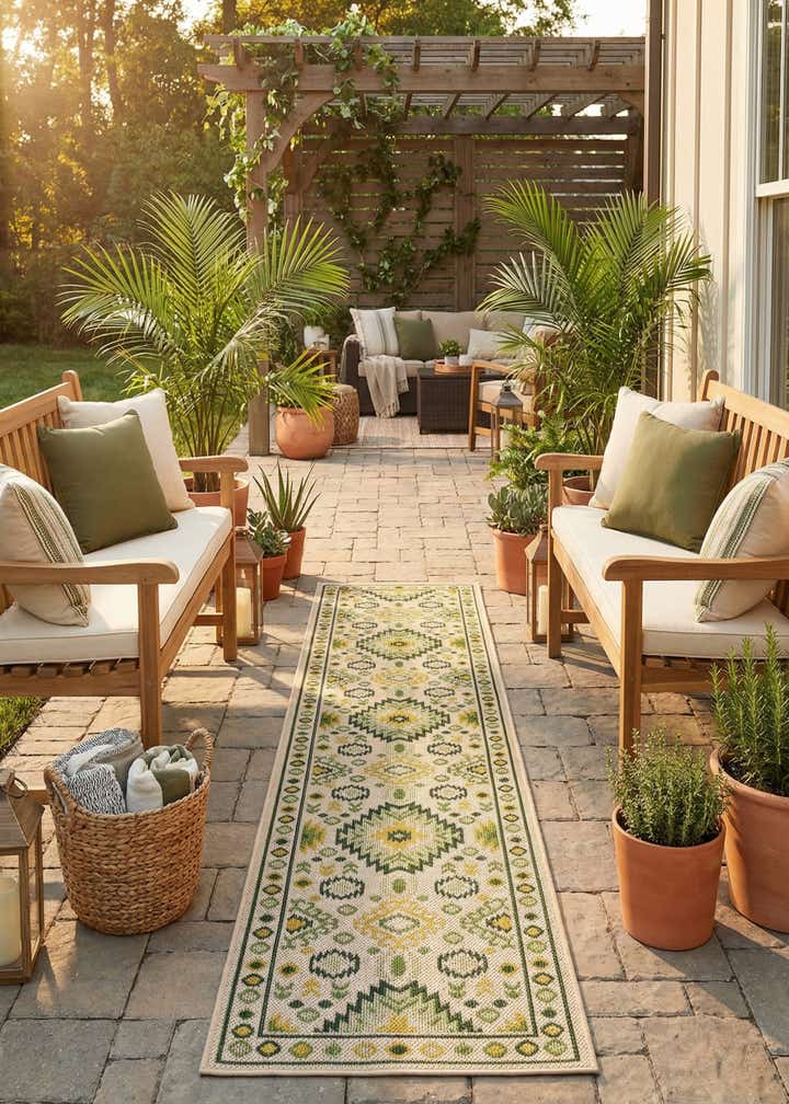 2' 7 x 12' Easy-Clean Baja Indoor / Outdoor Runner Rug