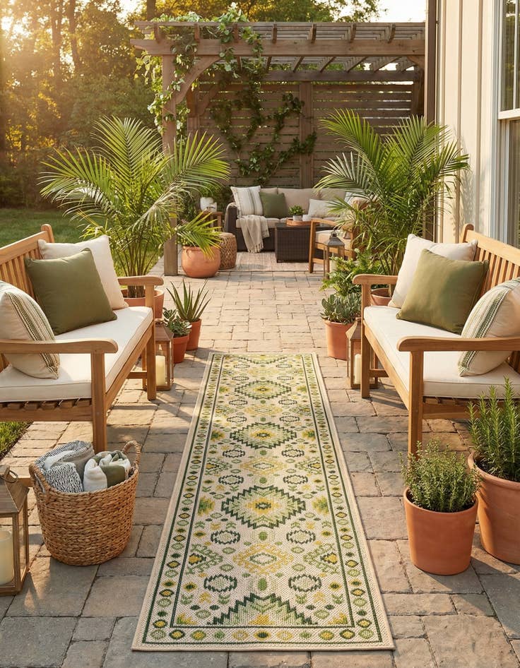 Detail image of 2' 7 x 12'  Washable Baja Indoor / Outdoor Runner Rug