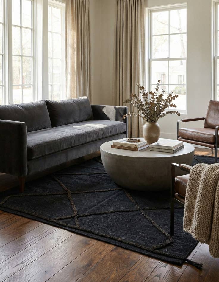 Detail image of 4' 3 x 5' 10  Hand Woven Kilim Modern Wool Rug