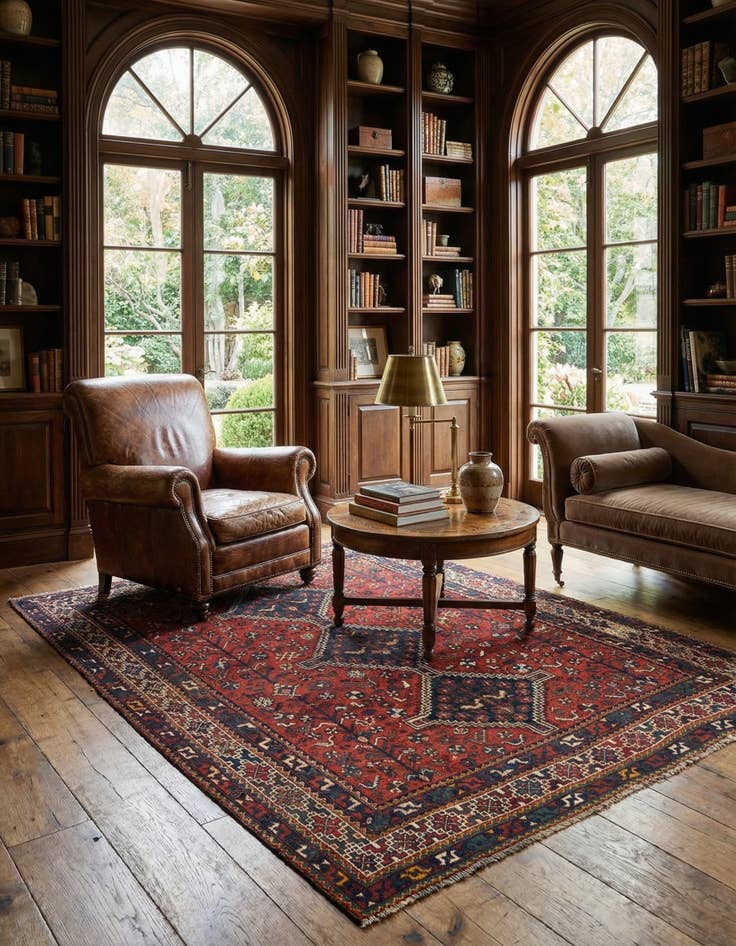 Detail image of  5' 6 x 6' 6 Ghashghai Wool Square Rug