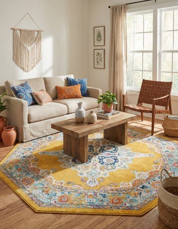 Yellow Parker Octagon Rug