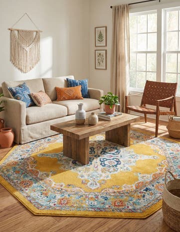 Yellow Parker Octagon Rug