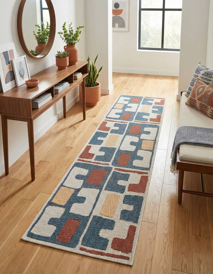 Detail image of  2' 7 x 10'  Washable Baja Indoor / Outdoor Runner Rug