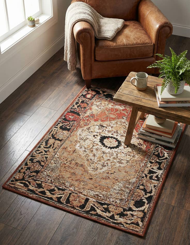 Detail image of 2' x 3'  Washable Traditional Indoor / Outdoor Rug