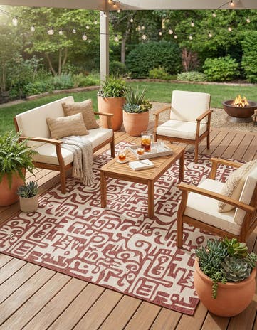 10' x 14' Easy-Clean Modern Indoor / Outdoor Rug