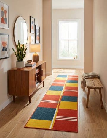Easy-Clean Modern Indoor / Outdoor Runner Rug