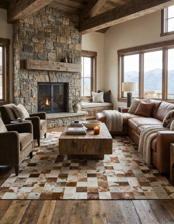 Detail image of  8' 1 x 9' 11 Cowhide - Patchwork Rug