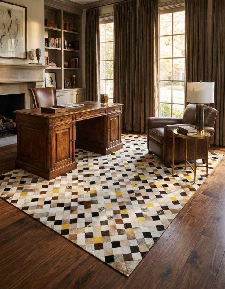 Detail image of  8' x 10' Cowhide - Patchwork Rug