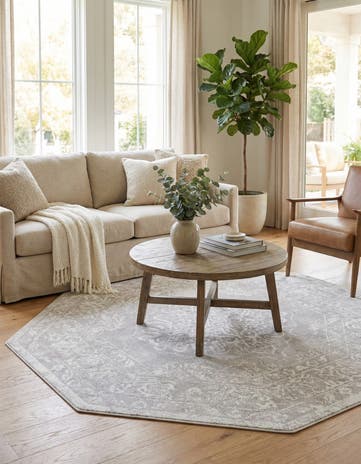 Gray Oxford Octagon Rug
