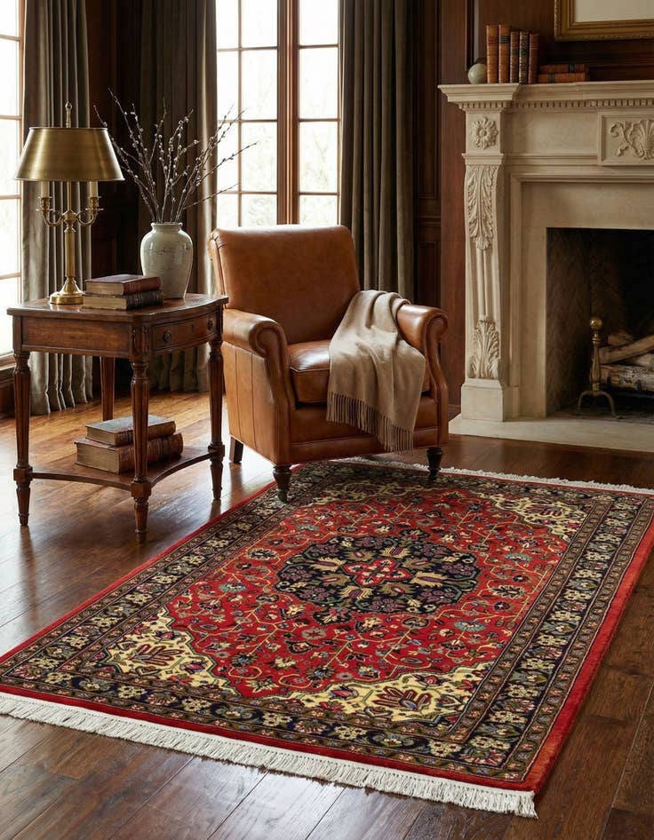 Detail image of 2' 6 x 3' 10 Ghom Rug