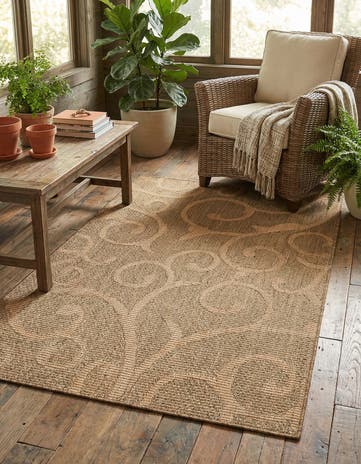 4' x 6' Easy-Clean Botanical Indoor / Outdoor Rug