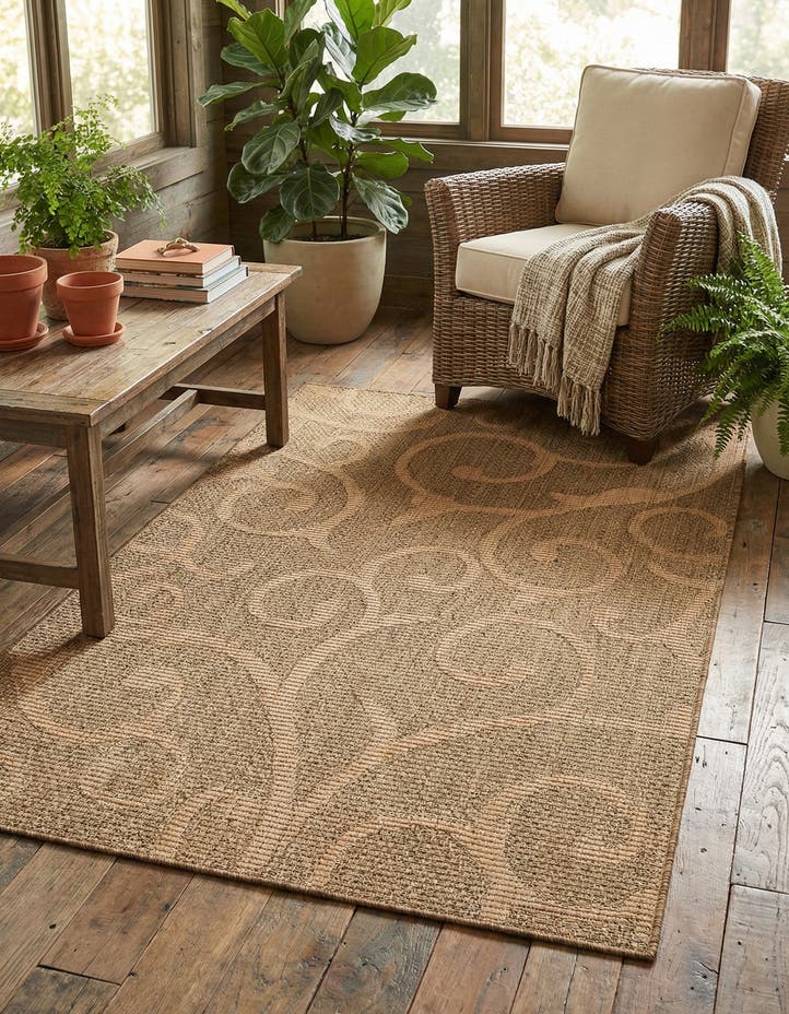4' x 6' Easy-Clean Botanical Indoor / Outd...