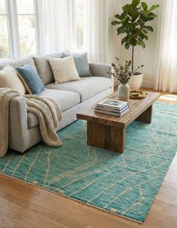 5' 5 x 8' 3 Hand Knotted Moroccan Wool Rug