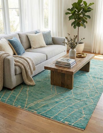 5' 5 x 8' 3 Hand Knotted Moroccan Wool Rug