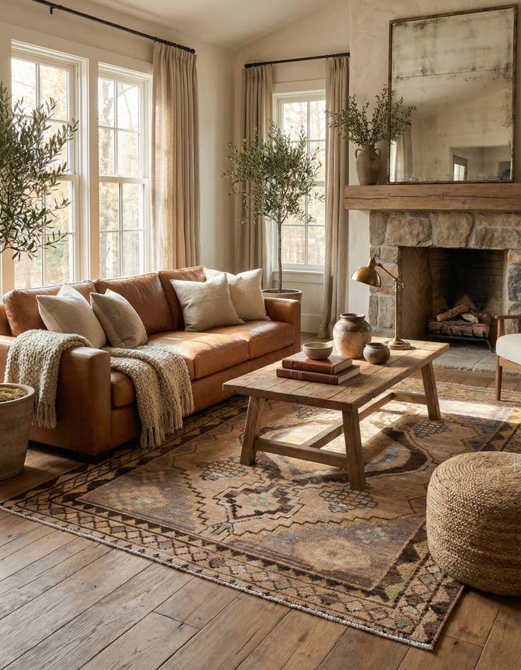 Detail image of  4' 5 x 7' 7  Hand Knotted Ultra Vintage Persian Wool Rug