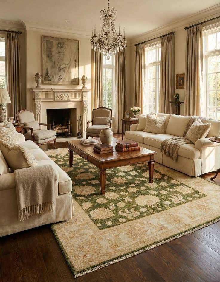 Detail image of 6' 9 x 9' 11 Ziegler Wool Rug