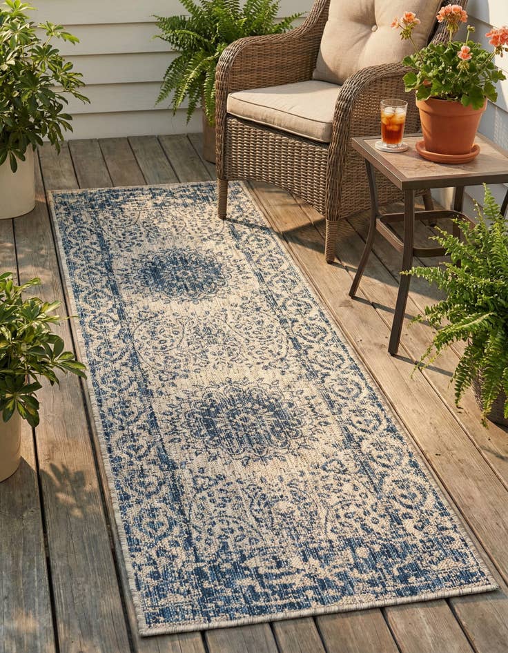 Detail image of 2' x 6' Easy-Clean Traditional Indoor / Outdoor Runner Rug