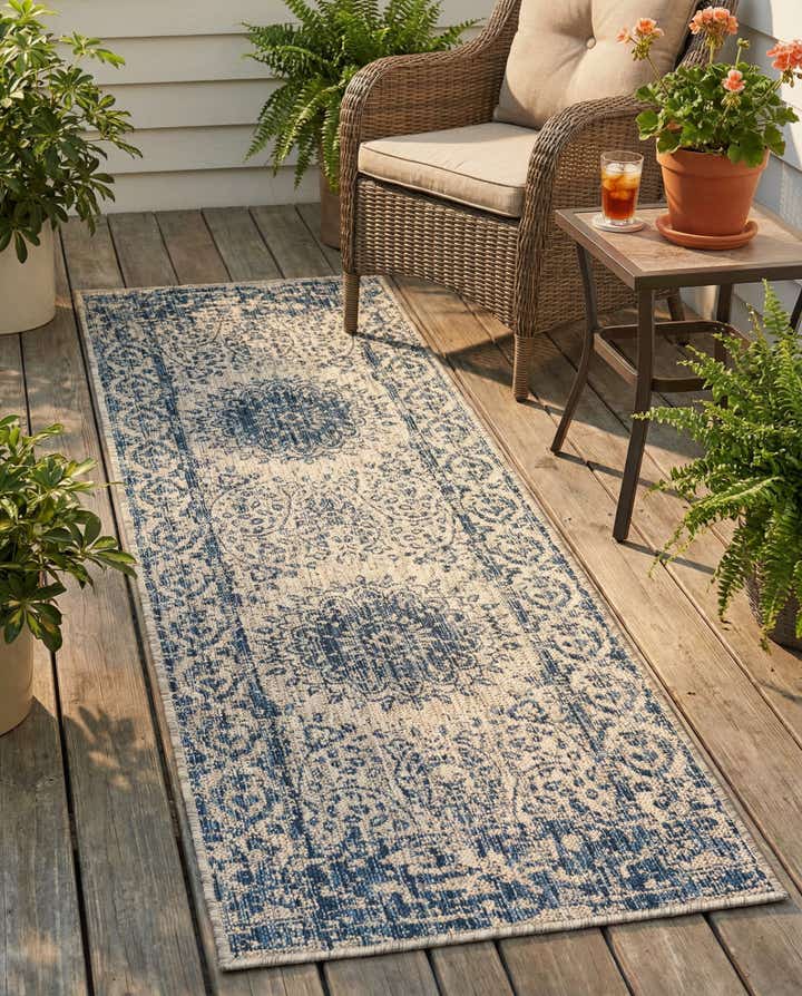 2' x 6' Easy-Clean Traditional Indoor / Outdoor Runner Rug