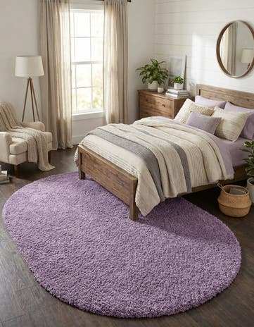 7' 10 x 10' Solid Shag Oval Rug