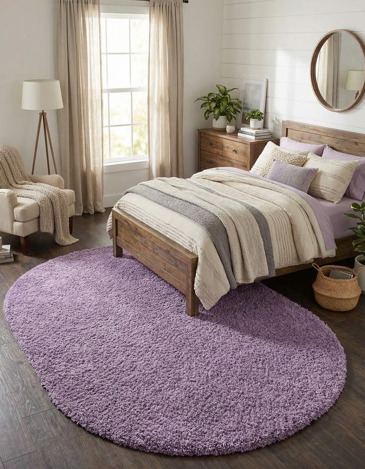 7' 10 x 10' Solid Shag Oval Rug